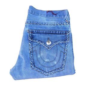 True Religion Jeans Size 34 White Stitch No Tab